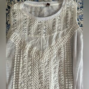 White Lace Knit Sleeveless Top
